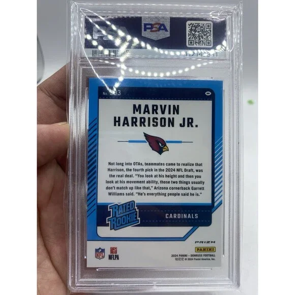2024 Panini Donruss Marvin Harrison Jr Optic Preview Pink Prizm RC #393 PSA 10